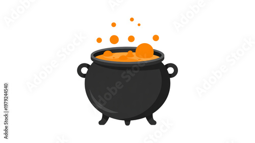 A cheerful pumpkin with a spooky face and glowing eyes isolated on transparent background