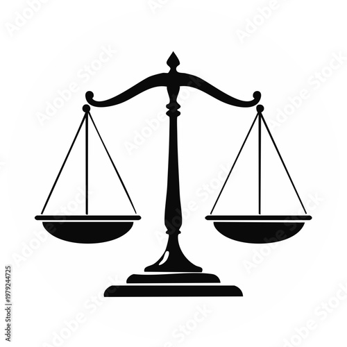 Antique brass balance scales symbol for justice and law