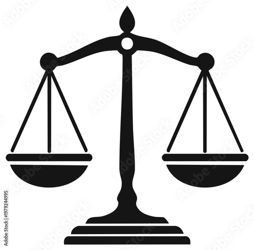 Symbol of justice scale balance representing law and legal system concept