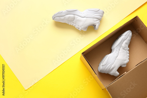 Cardboard box with sports s...