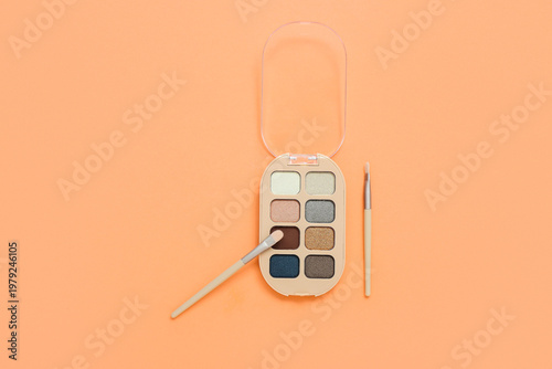 Palette of eyeshadows with ...