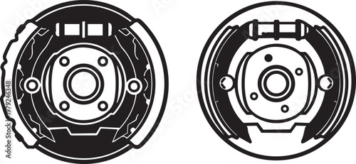Brake drum and rotor assembly diagram