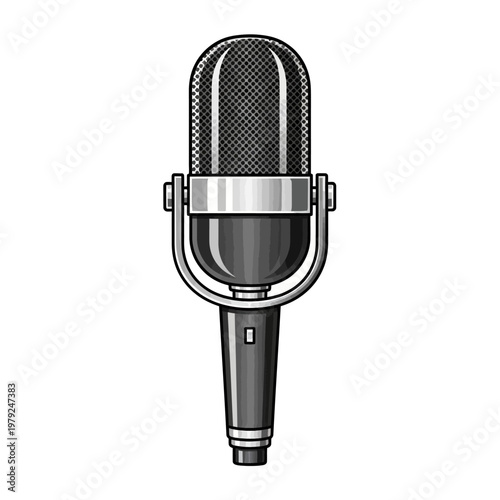 Classic studio condenser microphone with pop filter and shock mount