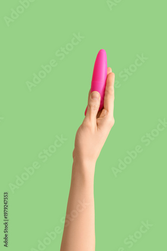 Woman with pink vibrator fr...