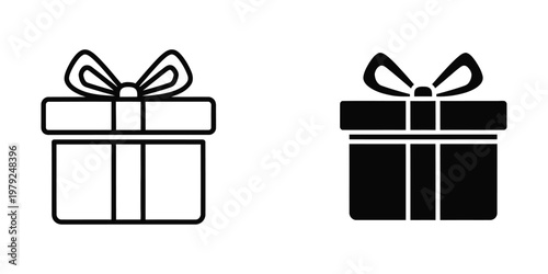 Contrasting gift boxes with different colored wrapping paper and bows.