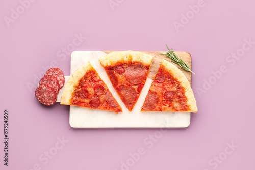 Board with slices of delici...