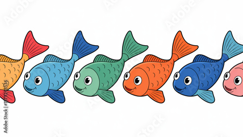 A lively group of cartoon animals gathered together isolated on transparent background