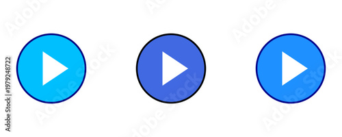 Modern Play Button Icons Set