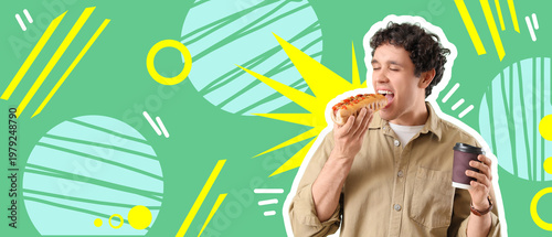 Young man with coffee cup e...