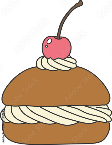 크림도넛 2D(컬러)