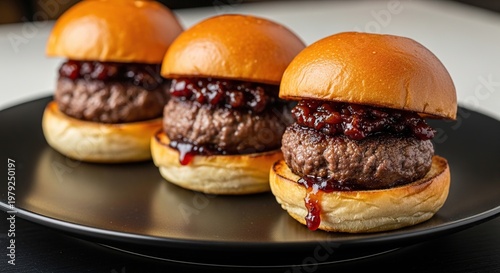 Gourmet Sliders with Berry Chutney.