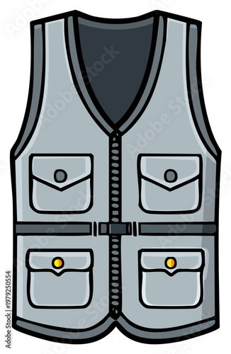 Gray Work Vest with Pockets Protective Clothing for Outdoor Activities Safety