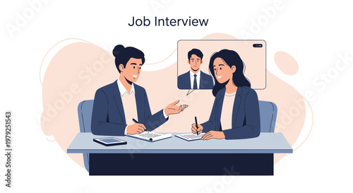 Job Interview: Remote Candidate Meeting with Interviewer and Recruiter