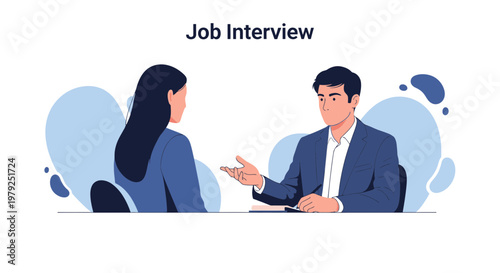 Job Interview: Man and Woman Discussing Career Opportunities at Desk