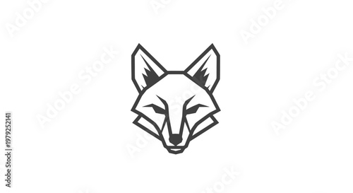 Black and white fox head drawing.