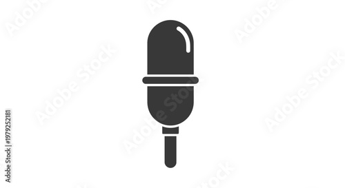 Black Microphone Icon Isolated On White.