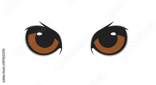 Brown eyes with black eyelashes closeup.