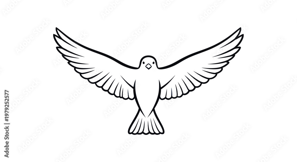 Fototapeta premium Flying bird vector illustration on white background for design elements