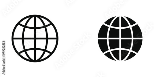 Contrasting globe icons depicting positive and negative perspectives of global connectivity