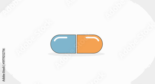 Closeup of a single capsule pill.
