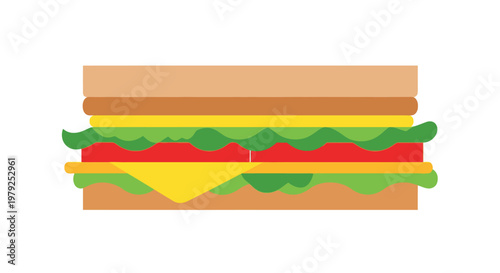 Delicious sandwich with cheese lettuce tomato.