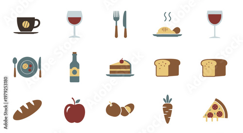 Food and drink icons collection.