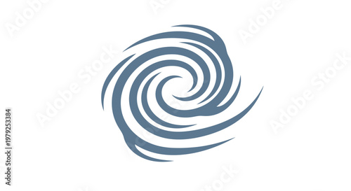 Gray swirling spiral shape design element.