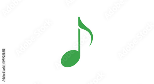 Green musical note symbol icon.