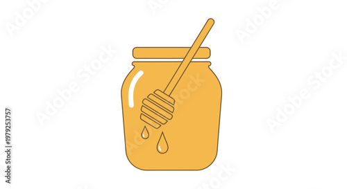 Honey in a glass jar.