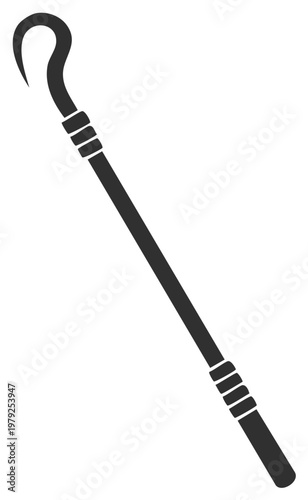 Stylized Crook Staff Symbol Egyptian Symbolism Art Historical Ancient artifact