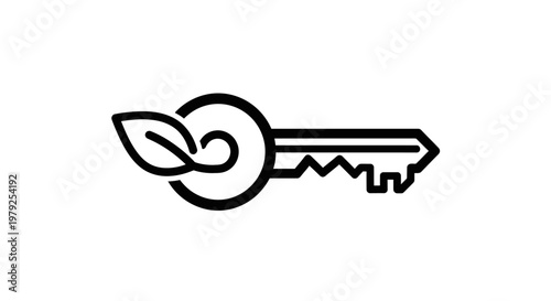 Minimalist key with leaf design for sustainable access solution