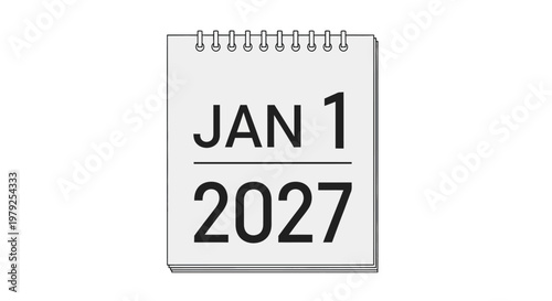 New Year Calendar Page January 2027.