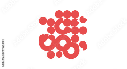 Red rubber washers isolated on white.