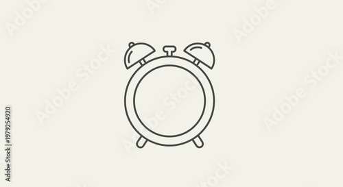 Simple line drawing of alarm clock.
