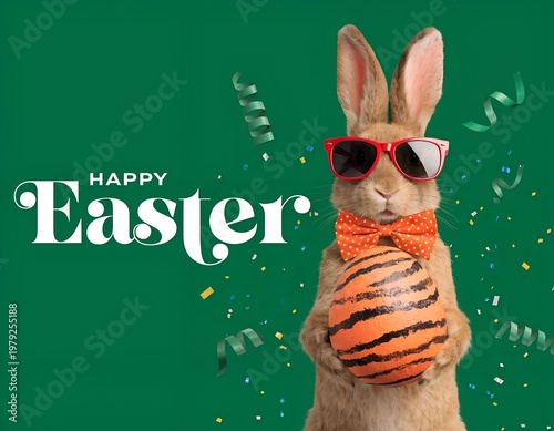 easter bunny with easter eggs