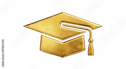 Golden graduation cap icon