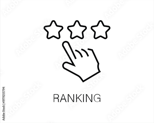 Ranking, Rating, Star Feedback, Customer Satisfaction Icon, Performance Review, Top Choice, Best Quality, User Interface, Rating System, Ranking Symbol