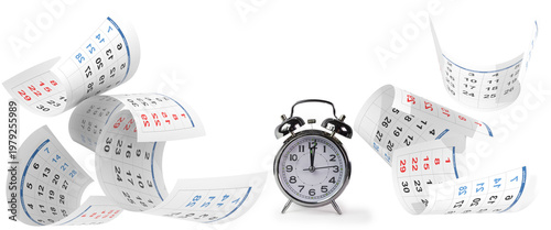 Fotografía calendar time falling pages isolated - 3d rendering