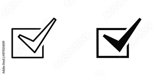 Comparison of two different checkmark styles within rectangular boxes