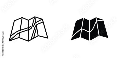 Origami style map folding illustrations showing different techniques