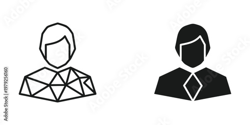 Contrasting silhouettes of a casual and a formal professional figure