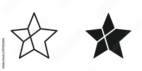 Comparison of a line star and a filled star with intersecting triangles inside