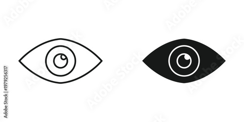 Contrast comparison of an eye design in white and black filled versions