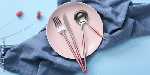 Table setting with silver c...