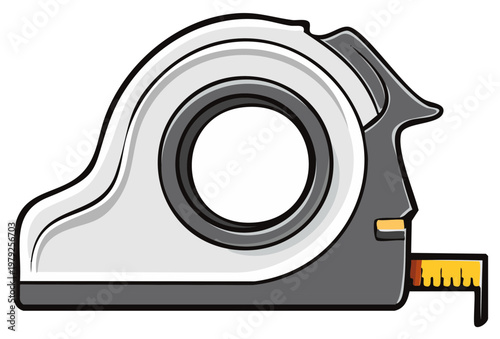Illustrated Tape Measure Tool: Construction, Measurement, DIY Equipment