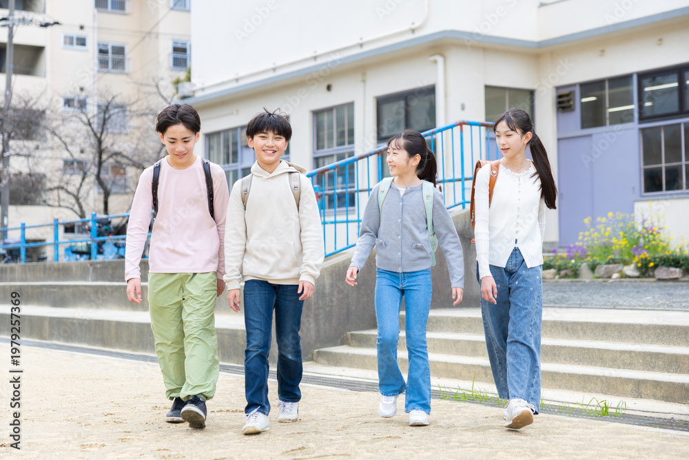 Fototapeta premium 下校する小学生