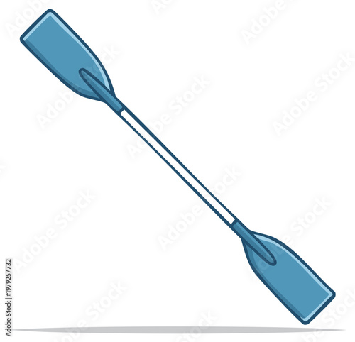 Blue Oar Illustration for Boating and Rowing
