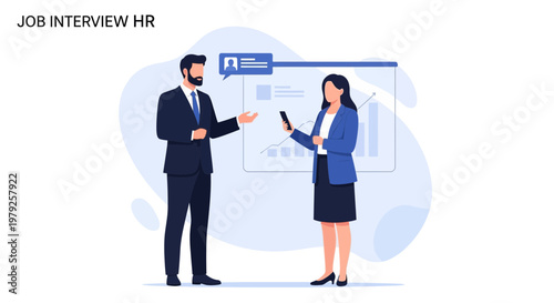 Job Interview HR: Man and Woman Discussing Career Opportunities