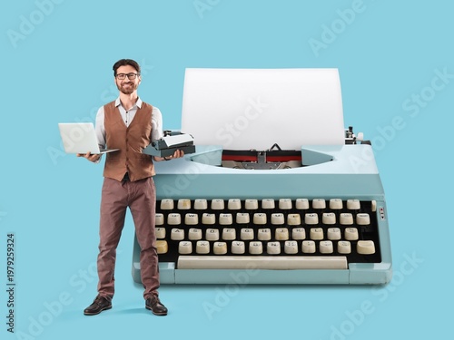 Big typewriter and male aut...