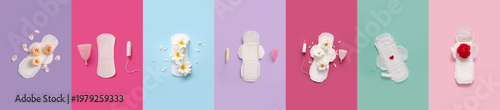 Collage of menstrual produc...
